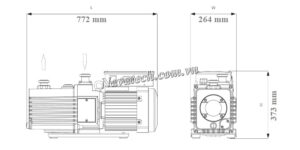 Kích thước bơm chân không Busch ZEBRA RH 0060 B
