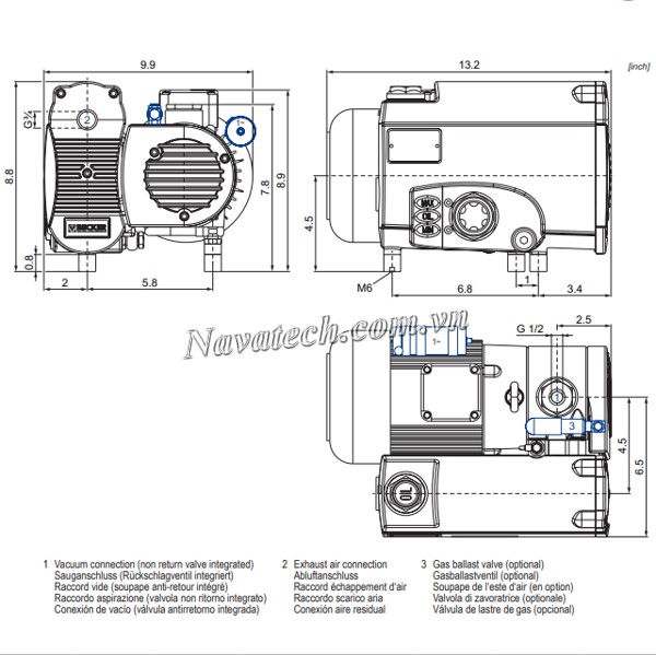 Cấu tạo bơm chân không Becker U 4.20