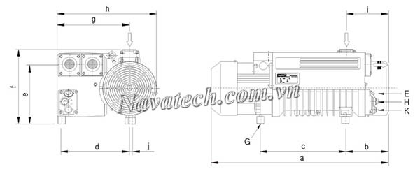 Kích thước bơm DooVac MVO-064
