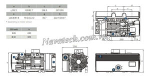 Cấu tạo bơm chân không vòng dầu 1 cấp Becker U 5.40