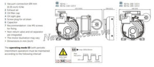 Cấu tạo Bơm chân không vòng dầu 1 cấp Becker O 6.8