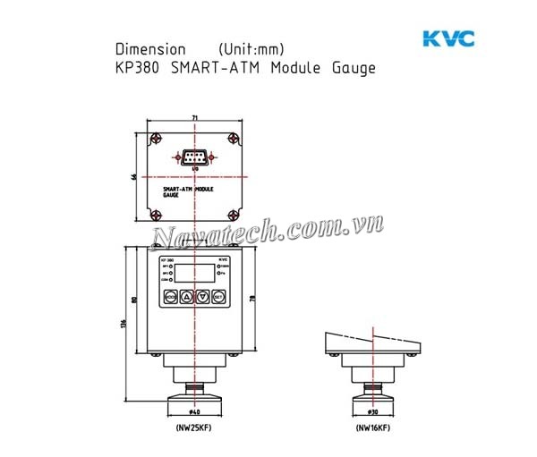 Cấu tạo đồng hồ đo áp suất chân không KVC KP380
