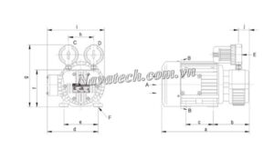 Cấu tạo bơm chân không khô Doovac SML 280