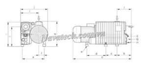 Cấu tạo bơm vòng dầu 1 cấp Doovac MVO-031