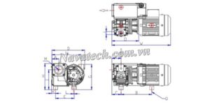 Cấu tạo bơm vòng dầu 1 cấp Wonchang WOVP-030