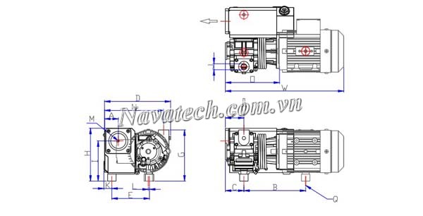 Cấu tạo bơm chân không Wonchang WOVP-030