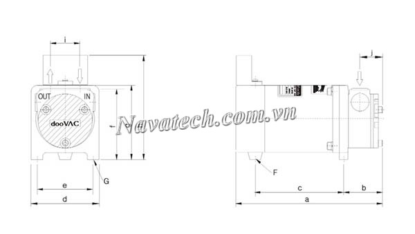 Cấu tạo bơm vòng dầu 1 cấp Doovac SVO-060