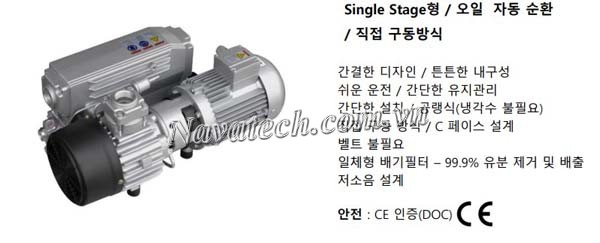 Mô tả bơm Chân Không Vòng Dầu 1 Cấp Wonchang WOVP-080