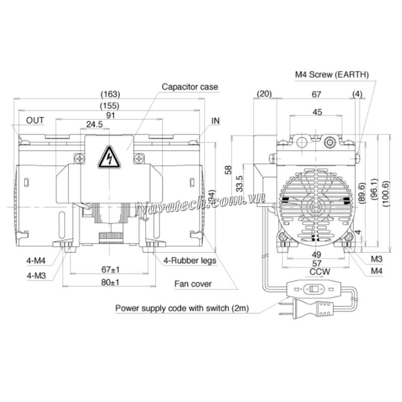 Cấu tạo bơm chân không khô Ulvac DAP-6D