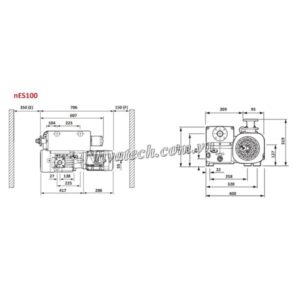Cấu tạo bơm chân không vòng dầu 1 cấp Edwards nES100