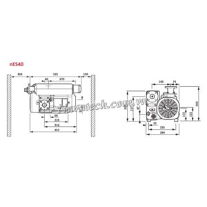 Cấu tạo bơm chân không vòng dầu 1 cấp Edwards nES40