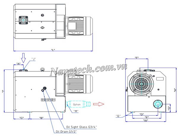 Cấu tạo chung bơm Wonchang VCX 405
