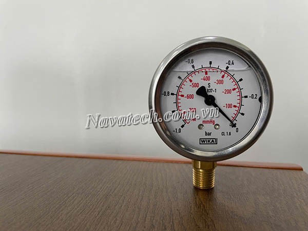 Cấu tạo đồng hồ đo áp suất chân không 213.53.063 -1 Bar/mmHg 1/4 NPT