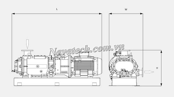 Cấu tạo bơm chân không trục vít Busch NC 0600 C VR
