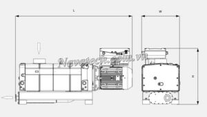 Cấu tạo bơm chân không trục vít Busch NC 500 B