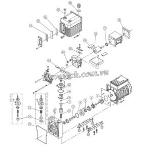 Cấu tạo bơm chân không vòng dầu 2 cấp Value VRD-16