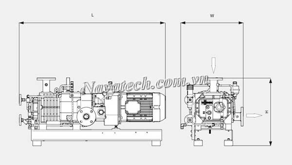 Cấu tạo bơm hút chân không trục vít Busch NC 0100 B (Lựa chọn)