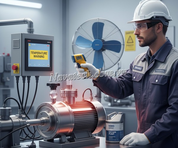Lưu ý khi xử lý bơm chân không bị nóng
