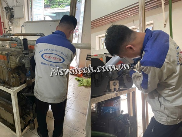 Navatech thực hiện bảo dưỡng 2 máy bơm hút chân không cho bệnh viện Thái Nguyên