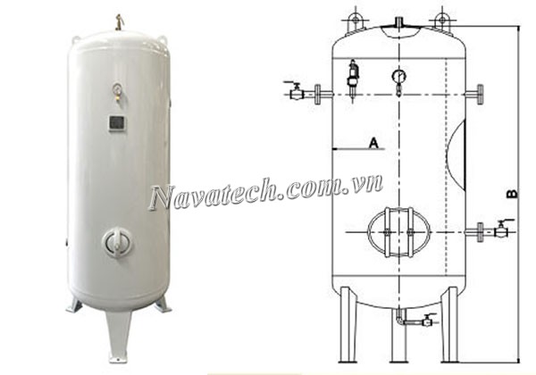 Cấu tạo bình chứa khí nén CKB 3M3/10